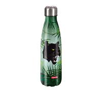 Step by Step Borraccia isolata in acciaio inox, verde e nero, per bevande gassate, a prova di perdite con tappo a vite, senza BPA e riciclabile al 100%, per scuola e tempo libero, 0,5 litri
