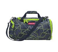 Step by Step Borsa sportiva "Dark Cat Chiko" con scomparto per la biancheria bagnata, tracolla rimovibile, tracolla regolabile, a partire dalla prima classe, 13 l, grigio-verde-nero