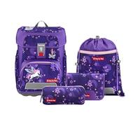 Step by Step Set di 5 zaini per la scuola Cloud ergonomici con riflettori, regolabile in altezza con cintura in vita, a partire dalla prima classe, 19 l, Pegasus Liv - Lilla
