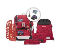 Step by Step Set di 6 zaini per la scuola 2 in 1 PLUS, ergonomici con riflettori, regolabili in altezza con cintura in vita, a partire dalla prima classe, 19 l, Monster Truck Rocky, Taglia unica