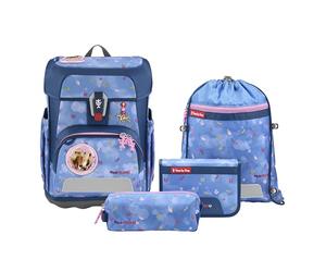 Step by Step Set di zaini per la scuola Cloud, 5 pezzi, ergonomici con riflettori, regolabile in altezza con Easy Belt per bambini a partire dalla 1° grado, 19L, Horse Friends - Blu