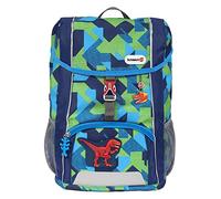 Step by Step Set zaino Kid con cuscino da seduta, mini zaino ergonomico con cintura pettorale rimovibile, per asilo, prescolare e tempo libero, 13 l, Velociraptor - blu-verde, Rucksack