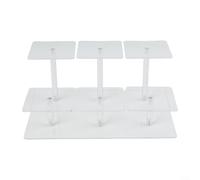 Step Design Organizer in acrilico per la cura della pelle e il trucco, inclusi tamponi toner, detergenti per pennelli viso e supporti per anelli (23,5 x 23,5 x 15 cm)
