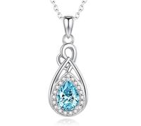 Step Forward Collana in argento Sterling 925 con urna a forma di goccia per ceneri - gioielli per cremazione per le ceneri da donna, collana funebre commemorativa per i propri cari, 925, Zirconie