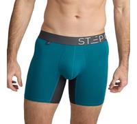 STEP ONE Boxer da uomo, 1 paio, anti sfregamento, biancheria intima da uomo, comodi, traspiranti, con tasca 3D, Teal e Grigio, Medium