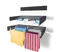 Step Up Stendibiancheria - Montaggio a Parete - Retrattile - Stendibiancheria a Scomparsa Richiudibile per Interni o per Esterni - 25 kg di capacità, 6 mt Lineari (Grigio-100 cm)