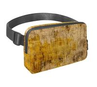 Step Up Your Outdoor Game, Marsupio con tracolla regolabile per uomini e donne in movimento, texture vintage screziata gialla, Multicolore#03, 1.5x9.0x5.9in/4x23x15cm