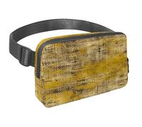 Step Up Your Outdoor Game, Marsupio con tracolla regolabile per uomini e donne in movimento, texture vintage screziata gialla, Multicolore#06, 1.5x9.0x5.9in/4x23x15cm