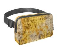 Step Up Your Outdoor Game, Marsupio con tracolla regolabile per uomini e donne in movimento, texture vintage screziata gialla, Multicolore#07, 1.5x9.0x5.9in/4x23x15cm