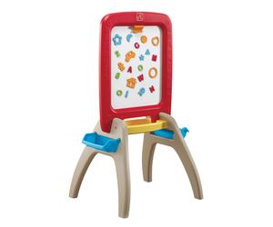 Step2 All Around Easel for Two Lavagna scolastica / tavolo da disegno per bambini | Lavagna di scrittura in plastica a due lati incl 94 accessori | Magnetico