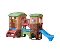 Step2 Clubhouse Climber Parco Giochi con 2 scivoli, scala di arrampicata e tunnel per strisciare | Torre di gioco per bambini in plastica per giardino / esterno