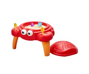 Step2 Crabbie Tavolino da Sabbia in Plastica con Coperchio | Sabbiera per Bambini a Forma di Granchio | Con set di accessori da 4 pezzi