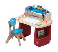 Step2 Deluxe Art Master Scrivania per bambini con sedia | Posto di lavoro per bambini / Scrivania per bambini con illuminazione | Tavolo della creatività con deposito