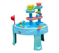 Step2 Double Spin & Showers Tavolo d'acqua con set di accessori da 22 pezzi | Giocattoli acquatici per bambini | Tavolo attività con acqua per il giardino