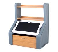 Step2 Harmony Cassapanca giocattoli e cassapanca giocattoli con lavagna | Grande scatola portaoggetti, ripiano e cassapanca per camerette | Contenitore per giocattoli, organizer | Effetto legno, stabi