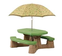 Step2 Naturally Playful Tavolo da picnic per 6 bambini con ombrellone | Set da picnic per bambino in plastica