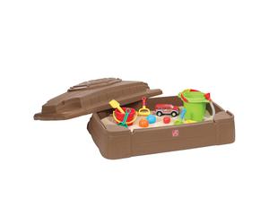 Step2 Play & Store Sandbox con coperchio e aree di seduta | Sabbiera in plastica per bambini