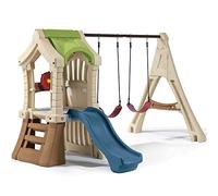 Step2 Play Up Gym Set Parco giochi per bambini | Torre di gioco per bambini con scivolo e altalene in plastica | Giocattoli per il giardino/all'aperto