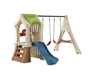 Step2 Play Up Gym Set Parco giochi per bambini | Torre di gioco per bambini con scivolo e altalene in plastica | Giocattoli per il giardino / all'aperto