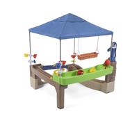 Step2 Pump & Splash Oasis Casetta con giochi d'acqua | Patio / Casa in plastica per bambini con pompa d'acqua, tavolo da gioco e accessori | Adatto alle sedie a rotelle