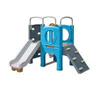 Step2 Scout & Slide Climber Arrampicata per Bambini in Plastica con Scivolo - Blu/Grigio | Attrezzatura da Gioco per Esterno, 2 pareti da Arrampicata | Dimensioni: 175 x 140 x 183 cm