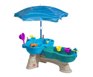Step2 Spill and Splash Tavolo d'acqua con 11 accessori e ombrellone | Gioco d'acqua | Giochi d'acqua per bambino | Tavolo di attività con acqua per il giardino