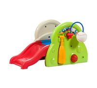 Step2 Sports-Tastic Activity Center Parco giochi con accessori sportivi per bambini | Set scivolo/basket/calcio/baseball per bambini | Giocattoli in plastica