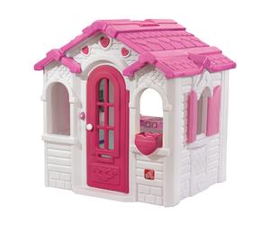Step2 Sweetheart Casa Bambini per bambini in rosa | Casetta di plastica per giardino / esterno | Include cucina, campana e accessori
