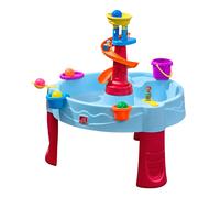 Step2 Tavolo d'acqua spirale in blu e rosso | Giocattolo acquatico per bambini, con set di accessori da 13 pezzi | Tavolo attività con acqua per il giardino