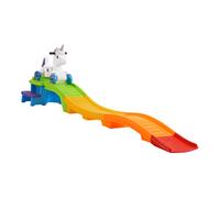 Step2 Up & Down Roller Coaster Unicorn Montagne russe giocattolo | Montagne russe per bambini con auto da corsa unicorno | 2,74 metri di montagne russe con auto giocattolo