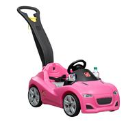 Step2 Whisper Ride Cruiser Auto da corsa in rosa | Spingi auto / Auto da corsa con barra di spinta | Per bambini da 1,5 anni in poi