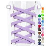 Stepace 2 paia di lacci elastici senza legatura - 6 mm elastici piatti con chiusura a capsula, sistema di allacciatura rapida per sneaker e scarpe sportive, No Tie Laces bambini adulti viola chiaro