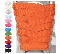 Stepace 2 Paia di Lacci per Scarpe Larghe Piatti da 15 mm, Stringhe Scarpe Spessi Ricambio da Ginnastica Sneakers & Scarpe da Sportivi Arancione 140