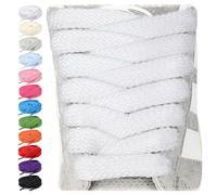 Stepace 2 Paia di Lacci per Scarpe Larghe Piatti da 15 mm, Stringhe Scarpe Spessi Ricambio da Ginnastica Sneakers & Scarpe da Sportivi Bianco 160