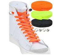 Stepace 3 Paia Lacci Elastici per Adulti Bambini | Larghi 8 mm | Stringhe Scarpe Elastici Senza Allacciatura Nero Arancione Verde Neon 160