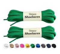 Stepace Lacci Elastici per Scarpe Piatti [2 Paia] Lacci per Scarpe da Sneakers e Scarpe da Corsa - Larghezza 6mm Green 120