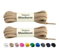 Stepace Lacci Elastici per Scarpe Piatti [2 Paia] Lacci per Scarpe da Sneakers e Scarpe da Corsa - Larghezza 6mm Cachi 100