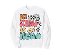 Stepdad Hero Cute Retro Floral Fathers Day Appreciation Felpa