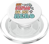 Stepdad Hero Cute Retro Floral Fathers Day Appreciation PopSockets PopGrip per MagSafe