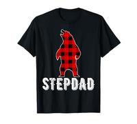 Stepdad - Pigiama Natalizio con Orso, Motivo Famiglia di Bufalo, Colore: Rosso Maglietta