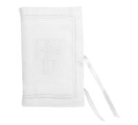 Stephan Baby Keepsake Bible with embroidered cover and ribbon-tie Closure, bianco