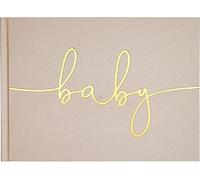 Stephan Baby Libro degli ospiti, libro dei ricordi per baby shower con copertina rigida in lino, 9,25 x 7 pollici, bambino