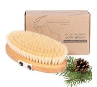 Stephanie Franck Beauty, spazzola secco per massaggio in setole naturali e legno di faggio oliato, senza plastica, esfoliante e drenante, prodotto in Germania