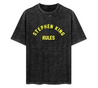Stephen King Rules Monster Squad 80S Movie Men's T-Shirt Unisex Black Cotton Hip Hop Print Tee Shirts L