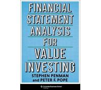 Stephen Penman Peter Financial Statement Analysis for Value I (Copertina rigida)