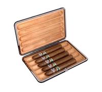 STEPHM Custodia for sigari for Uomo Custodia da Viaggio Portatile Foderata in Legno di Cedro Humidor for sigari Vintage con Scatola for Contenere 3/4/5 sigari(Size:5 Cigars)