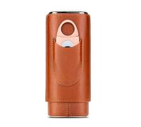 STEPHM Custodia for sigari for Uomo Custodia da Viaggio Portatile Humidor for sigari in Legno di Cedro con tagliasigari Scatola for sigari contenente 3 sigari(Color:C)