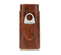STEPHM Custodia for sigari for Uomo Custodia da Viaggio Portatile Humidor for sigari in Legno di Cedro con tagliasigari Scatola for sigari contenente 3 sigari(Color:E)