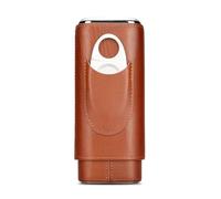 STEPHM Custodia for sigari for Uomo Custodia da Viaggio Portatile Humidor for sigari in Legno di Cedro con tagliasigari Scatola for sigari contenente 3 sigari(Color:B)