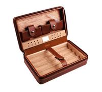 STEPHM Humidor for sigari da Viaggio Humidor for sigari Portatile for 4 sigari Scatola Regalo for sigari for Uomo(Color:Brown)